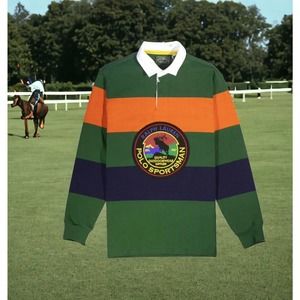 Polo Country Ralph Lauren RRL Patch Shirt Rugby Sportsman Mens Medium Fast Ship